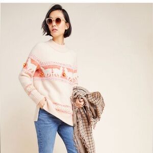 Anthropologie Aimee Pommed Wool Blend Alpaca Sweater (Size S)